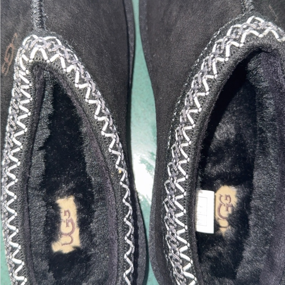 UGG Black Suede Slip-Ons with Plush Lining